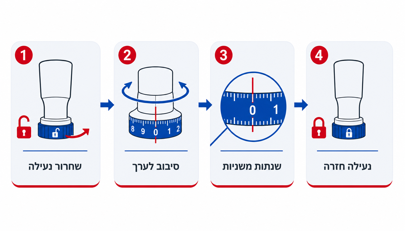 הדגמת כיוון מפתח מומנט לפי ערך Nm