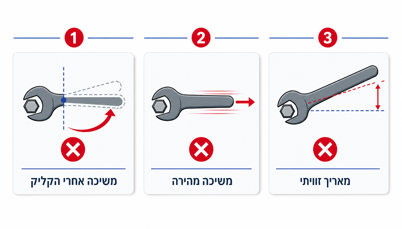 טעויות נפוצות בשימוש במפתח מומנט