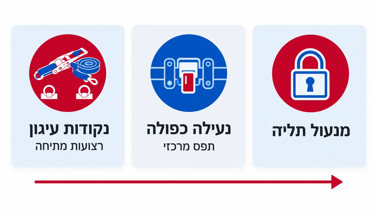 אבטחת ארגז כלים לנסיעה בטנדר