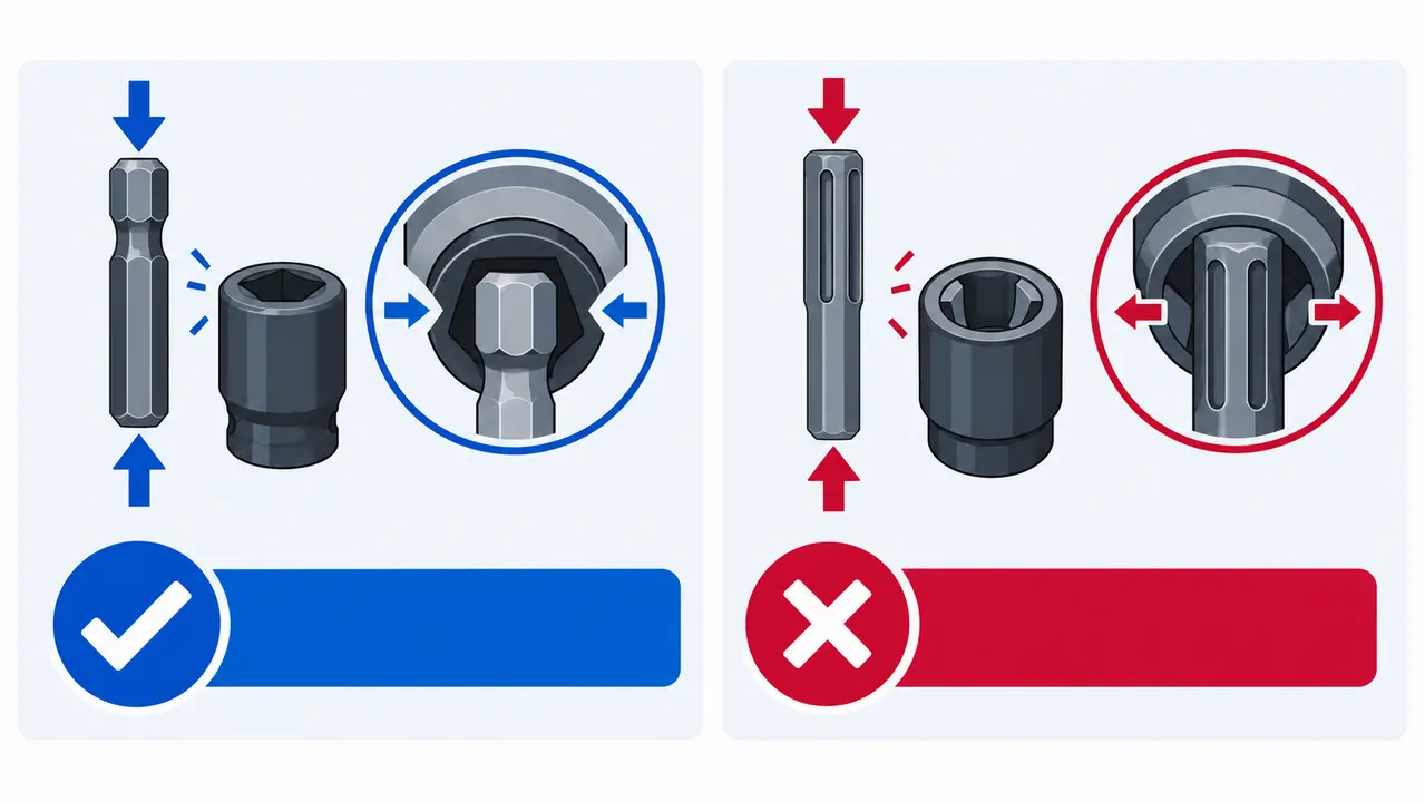 השוואה בין קנה SDS לתפסנית מקדחה רגילה