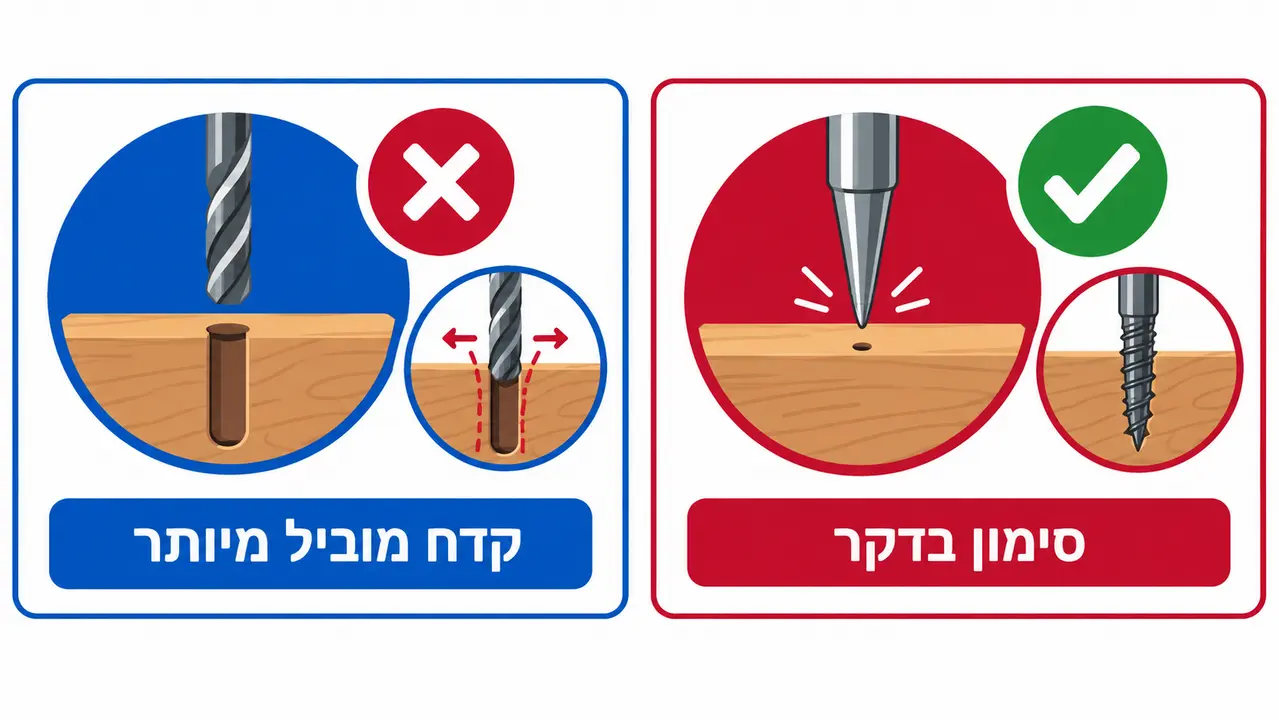 האם נדרש קדח מוביל בעבודה עם מקדח עץ ספירלי