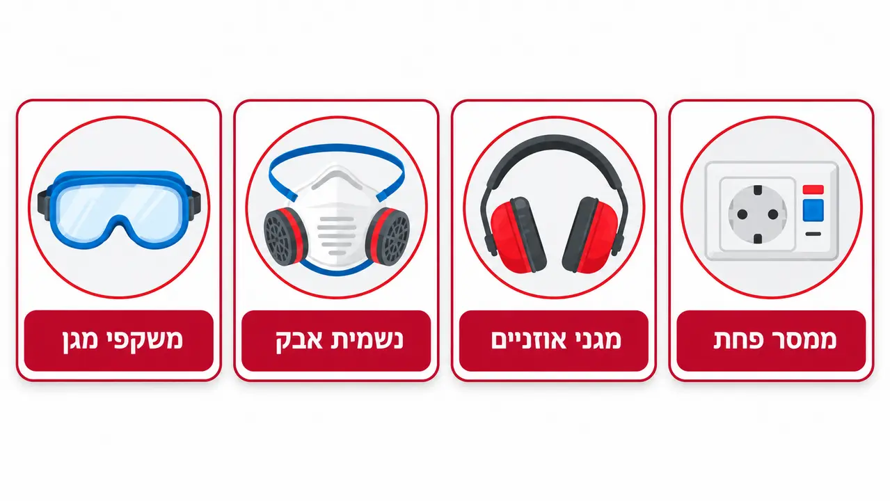 דגשי בטיחות וציוד מגן אישי בעת קידוח בשיש ובאבן