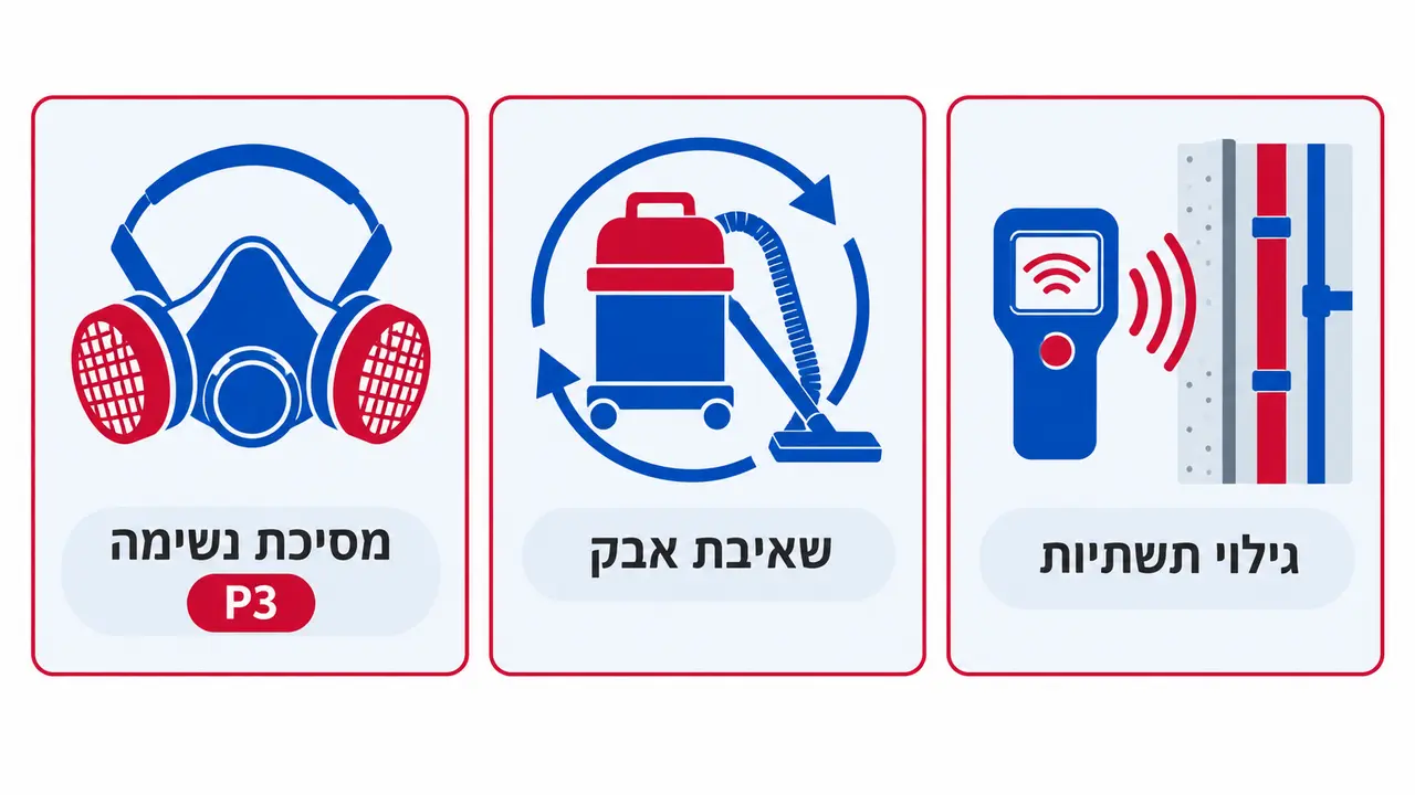 ציוד מגן אישי ובטיחות תעסוקתית בקידוח בטון